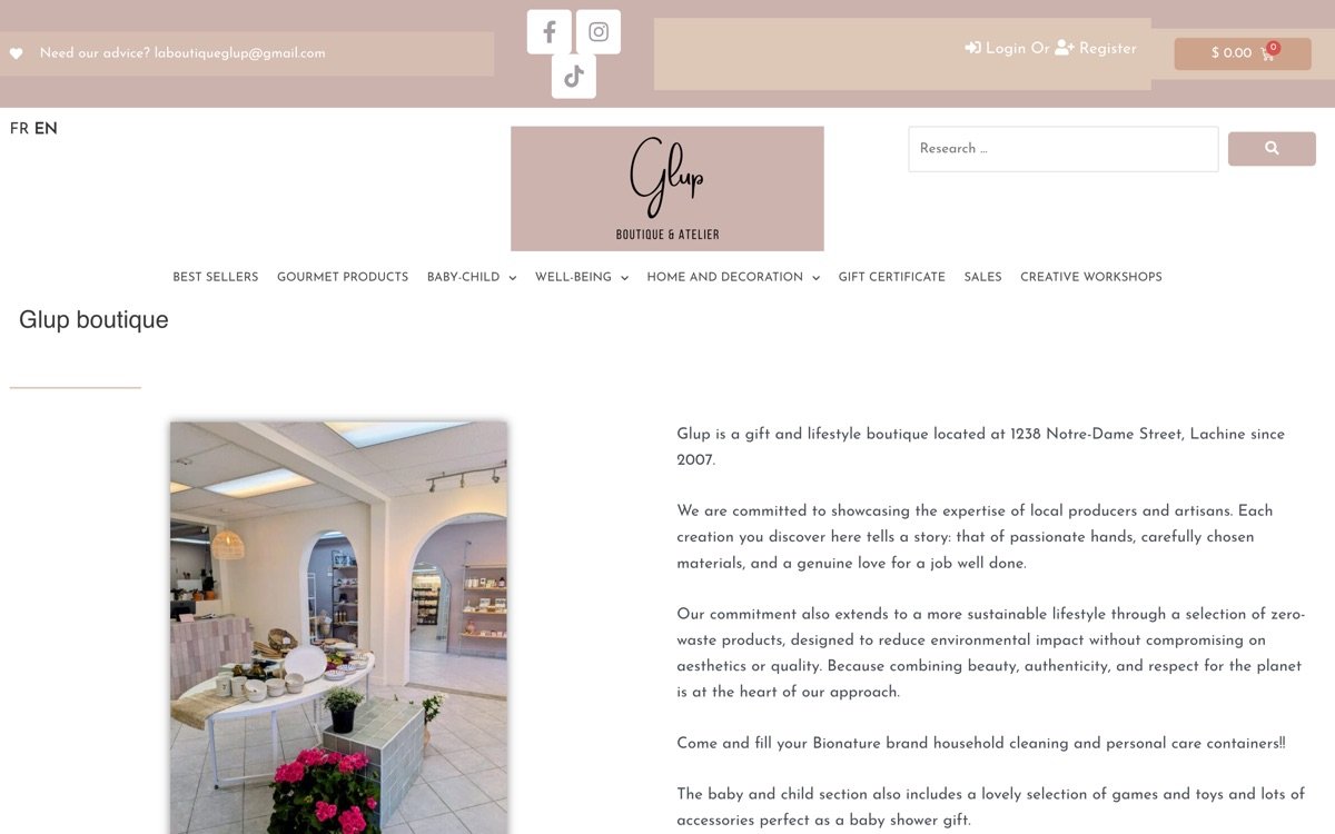 Glup website preview